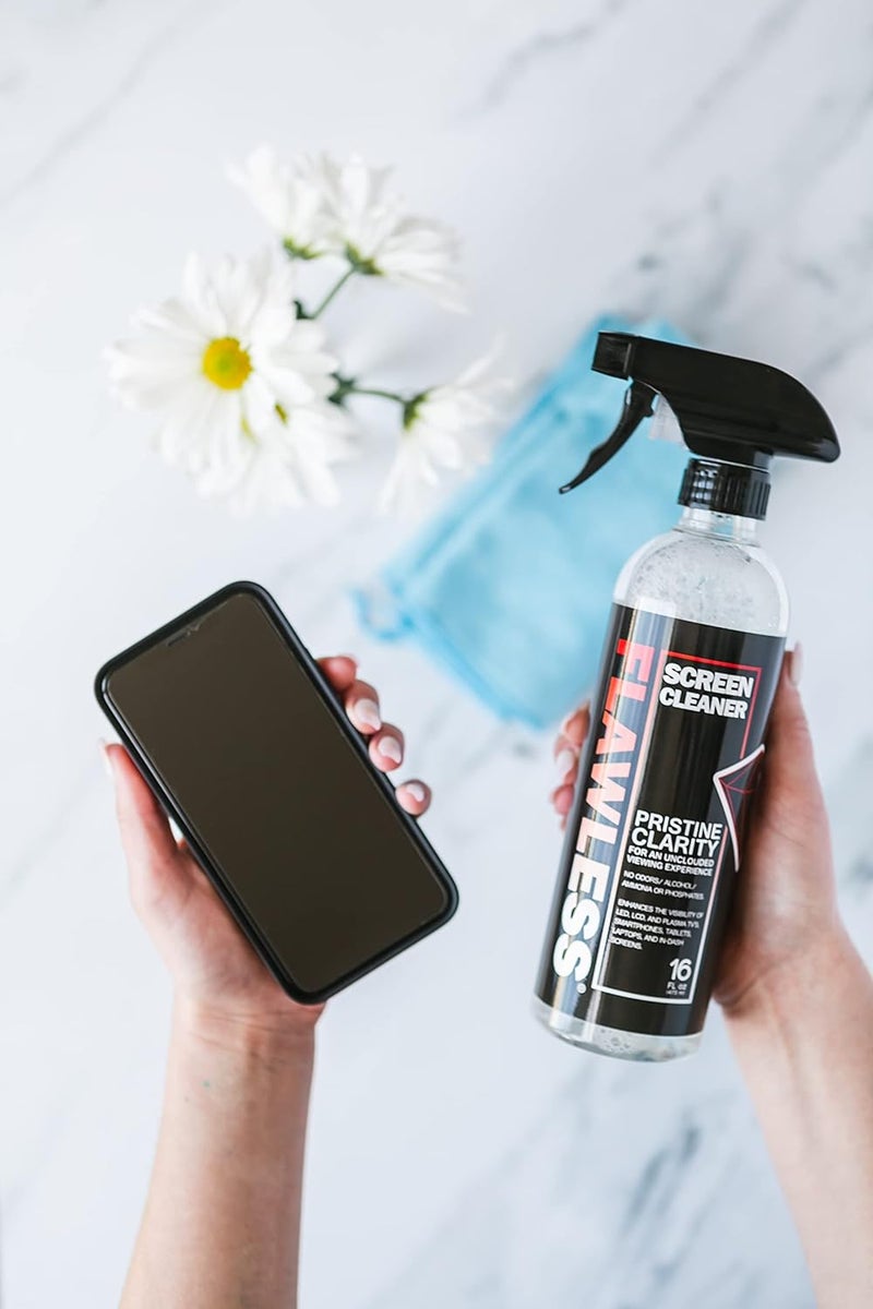 Flawless Screen Cleaner Spray with Microfiber Cleaning Cloth for LCD, LED Displays on Computer, TV, iPad, Tablet, Phone, and More (Single) - Image 2